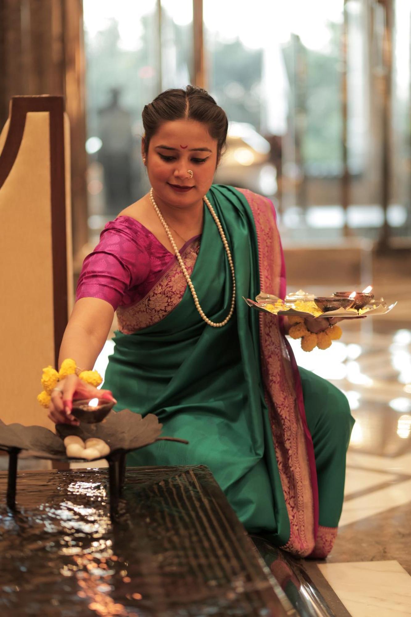 The Leela Ambience Gurugram Hotel & Residences - The Luxury Urban Sanctuary Gurgaon Exterior photo Aarti being performed